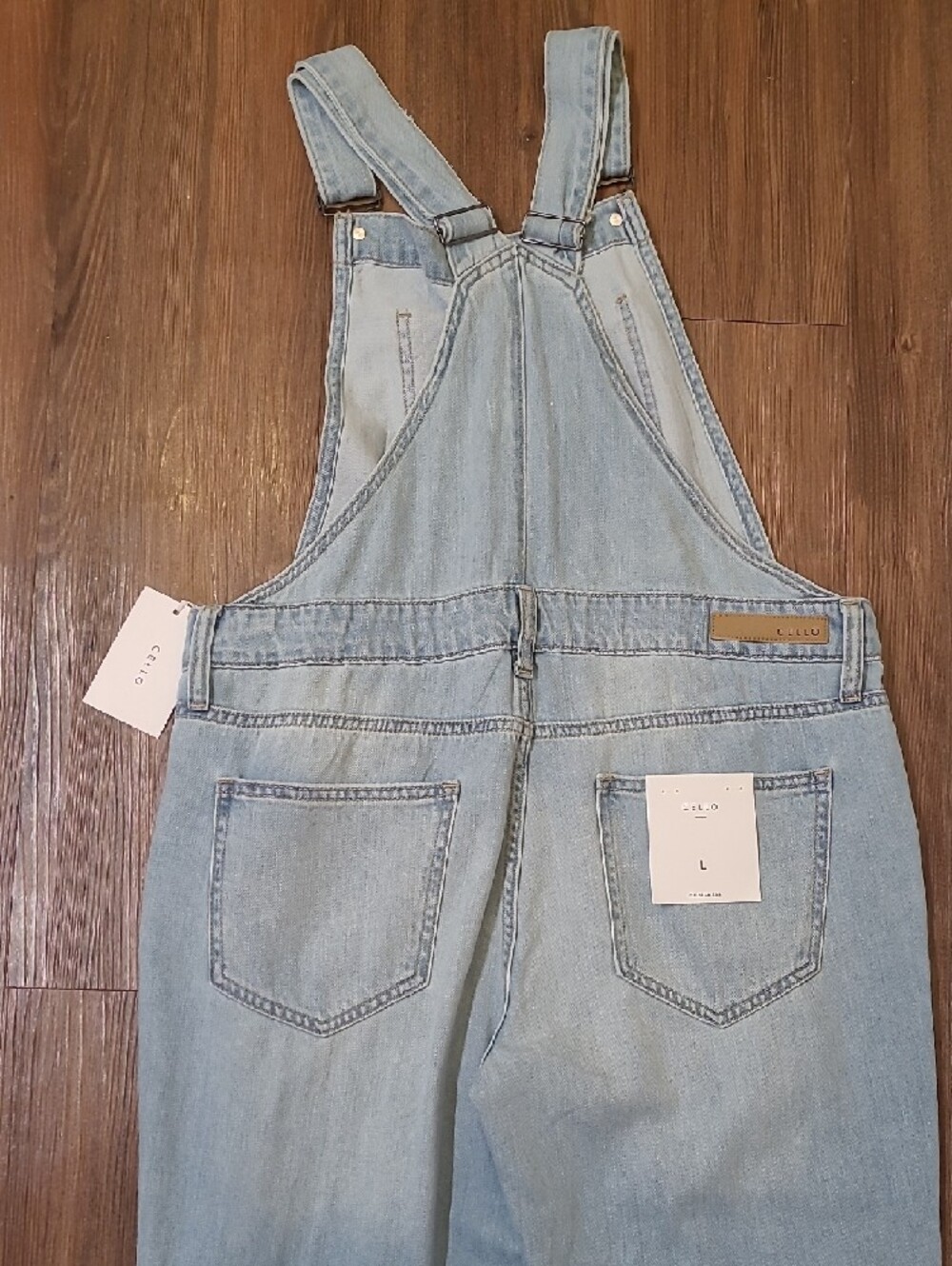 Cello Light Blue Distressed Denim Overalls for Women - Picture 13 of 14